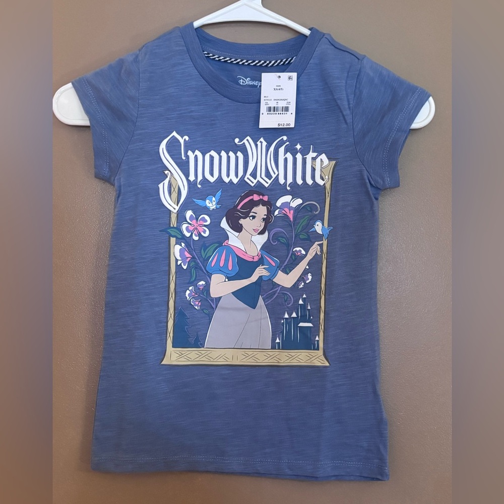 Disney Snow White Blue Kids T-Shirt XS 4-5